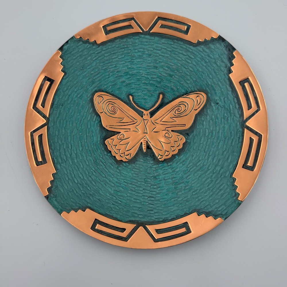 Medicine Plates New World Trading Copper Butterfly Wall Art Patina Teal 8.25"